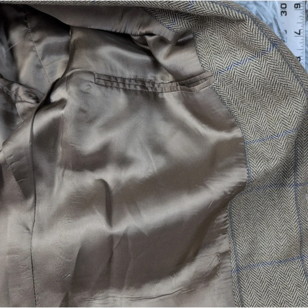 Vintage Joseph Abboud Jacket Mens 44 L Lambs Wool Sport Coat Pockets Button Up